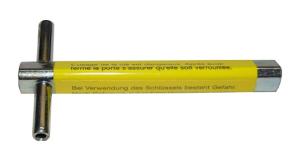 Notentriegelungsschlüssel M5, Länge 80mm Dreikant mit Sicherheitsaufkleber